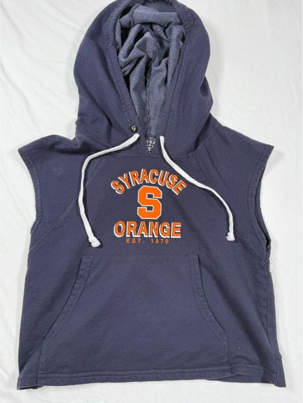 U-TRAU Sleeveless Syracuse Orange Hoodie Sweatshirt Medium